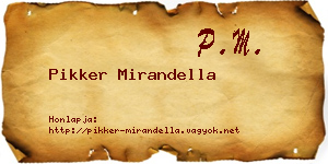 Pikker Mirandella névjegykártya
